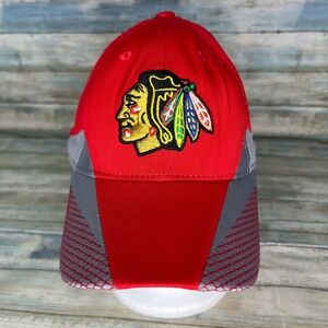 Chicago Blackhawks Hat Fitted L/XL Red Retro NHL Hockey Reebok Center Ice